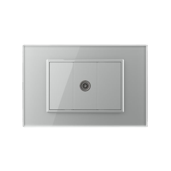 Priza Simpla TV Livolo cu Rama din Sticla – Serie Noua
