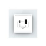 Priza USB-A + USB-C cu Rama Din Sticla LIVOLO – Serie Noua