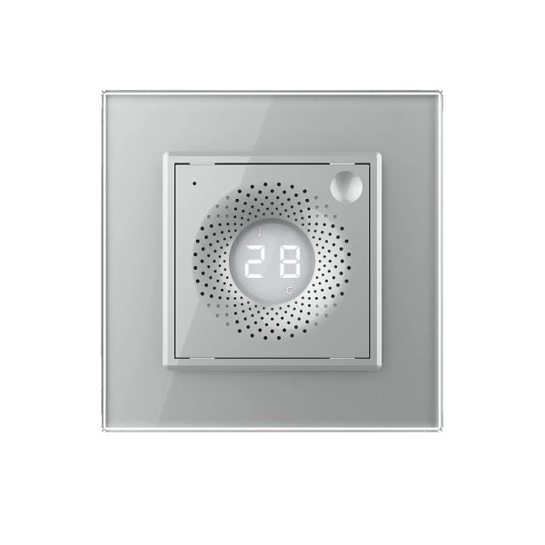 Senzor de Temperatura si Umiditate Livolo cu Rama din Sticla, Protocol Zigbee