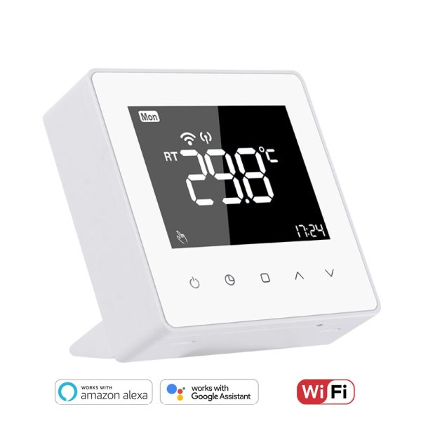 Termostat Wi-Fi Luxion TP618RFW cu receiver pentru centrala termica pe gaz sau electrica, Smart, Programari, Control aplicatie