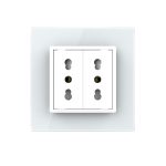Priza dubla module inguste Livolo cu rama din sticla – standard german