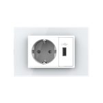 Priza simpla cu USB Livolo standard italian