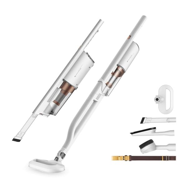 Aspirator vertical Deerma DX800, Alb, Putere 600 W, Capacitate 800 mL, 4 Etape de filtrare – Resigilat