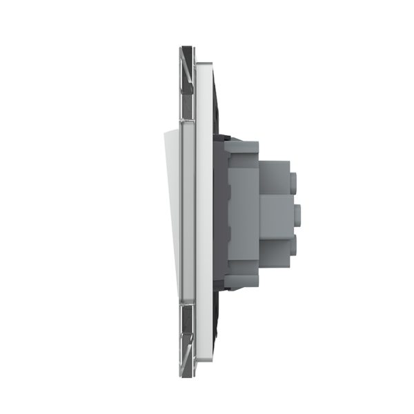 Intrerupator Simplu Mecanic si Cap Scara , 2 Module LIVOLO cu Rama din Sticla – Serie Noua