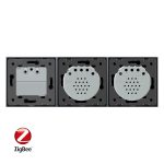 Intrerupator LIVOLO simplu+simplu ZigBee cu touch si priza din sticla ZigBee, Control de pe telefon