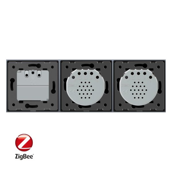 Intrerupator LIVOLO simplu+simplu ZigBee cu touch si priza din sticla ZigBee, Control de pe telefon