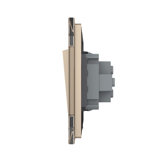 Intrerupator Simplu Mecanic si Cap Scara , 2 Module LIVOLO cu Rama din Sticla – Serie Noua