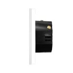 Intrerupator Simplu Cap Scara / Cruce cu Touch din Sticla si Rama de Aluminiu LUXION, RF433