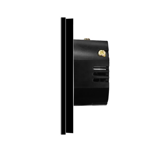 Intrerupator Simplu Cap Scara / Cruce cu Touch din Sticla si Rama de Aluminiu LUXION, RF433