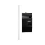 Intrerupator Dublu cu Touch din Sticla si Rama de Aluminiu LUXION, RF433