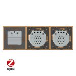 Intrerupator LIVOLO simplu+simplu ZigBee cu touch si priza din sticla ZigBee, Control de pe telefon