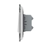 Intrerupator Simplu Mecanic Cap Cruce, 2 Module LIVOLO cu Rama din Sticla – Serie Noua