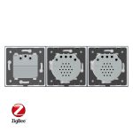 Intrerupator LIVOLO simplu+simplu ZigBee cu touch si priza din sticla ZigBee, Control de pe telefon