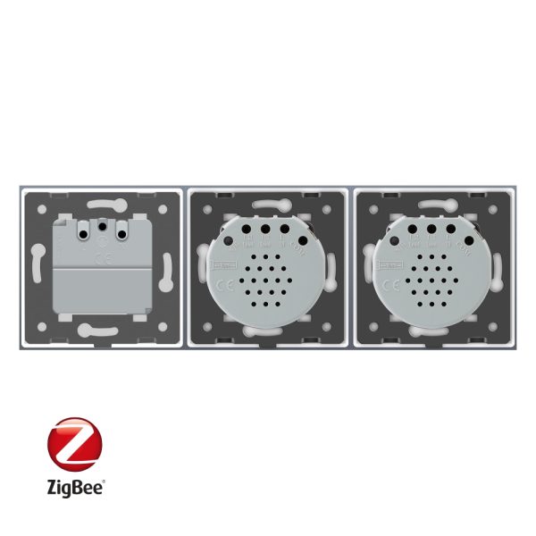 Intrerupator LIVOLO simplu+simplu ZigBee cu touch si priza din sticla ZigBee, Control de pe telefon
