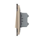 Intrerupator Simplu Mecanic Cap Cruce, 2 Module LIVOLO cu Rama din Sticla – Serie Noua