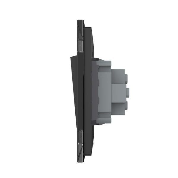 Intrerupator Simplu Mecanic si Cap Scara , 2 Module LIVOLO cu Rama din Sticla – Serie Noua
