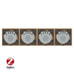 Intrerupator LIVOLO cu touch din sticla cu 4 intrerupatoare simple, Protocol ZigBee, Control de pe telefon