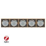 Intrerupator LIVOLO cu touch din sticla cu 5 intrerupatoare simple, Protocol ZigBee, Control de pe telefon