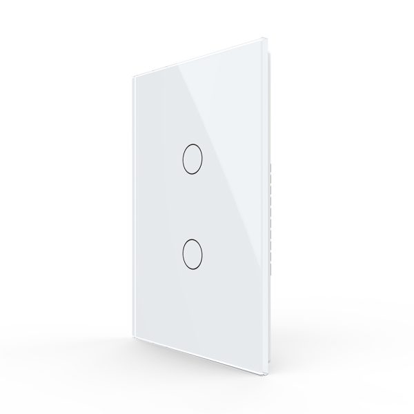 Intrerupator dublu cu touch Livolo din sticla, standard italian – Serie noua