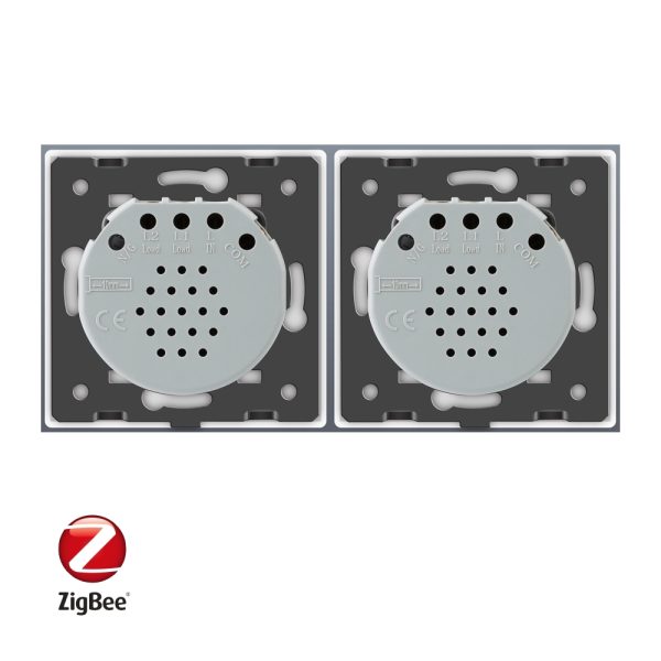 Intrerupator dublu + dublu cu touch Livolo din sticla, Protocol ZigBee, Control de pe telefon