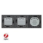 Intrerupator LIVOLO simplu ZigBee cu touch si 2 prize din sticla ZigBee, Control de pe telefon