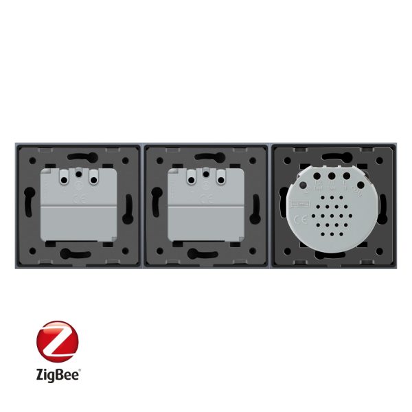 Intrerupator LIVOLO simplu ZigBee cu touch si 2 prize din sticla ZigBee, Control de pe telefon
