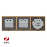 Intrerupator LIVOLO simplu ZigBee cu touch si 2 prize din sticla ZigBee, Control de pe telefon