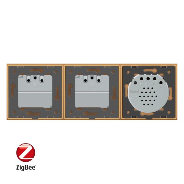 Intrerupator LIVOLO simplu ZigBee cu touch si 2 prize din sticla ZigBee, Control de pe telefon