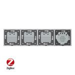 Intrerupator simplu ZigBee + Priza tripla LIVOLO ZigBee cu touch din sticla, Control de pe telefon