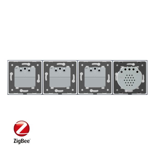 Intrerupator simplu ZigBee + Priza tripla LIVOLO ZigBee cu touch din sticla, Control de pe telefon