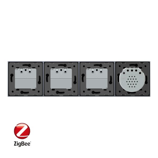 Intrerupator simplu ZigBee + Priza tripla LIVOLO ZigBee cu touch din sticla, Control de pe telefon
