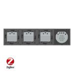 Intrerupator simplu ZigBee + Priza tripla LIVOLO ZigBee cu touch din sticla, Control de pe telefon