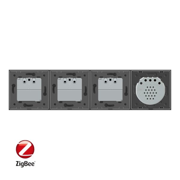 Intrerupator simplu ZigBee + Priza tripla LIVOLO ZigBee cu touch din sticla, Control de pe telefon