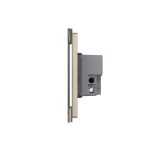 Intrerupator triplu cap scara / cruce cu touch Livolo din sticla, standard italian – Serie noua