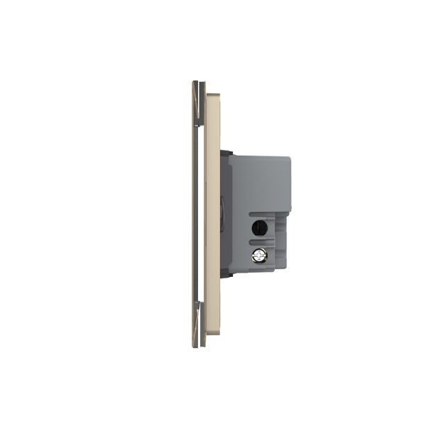 Intrerupator triplu cap scara / cruce cu touch Livolo din sticla, standard italian – Serie noua