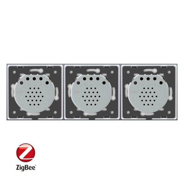 Intrerupator triplu cu touch Livolo din sticla, Protocol ZigBee, Control de pe telefonul mobil