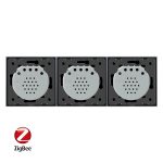 Intrerupator triplu cu touch Livolo din sticla, Protocol ZigBee, Control de pe telefonul mobil