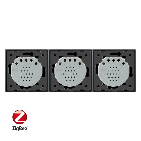 Intrerupator triplu cu touch Livolo din sticla, Protocol ZigBee, Control de pe telefonul mobil