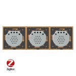 Intrerupator triplu cu touch Livolo din sticla, Protocol ZigBee, Control de pe telefonul mobil