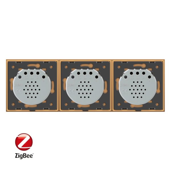 Intrerupator triplu cu touch Livolo din sticla, Protocol ZigBee, Control de pe telefonul mobil