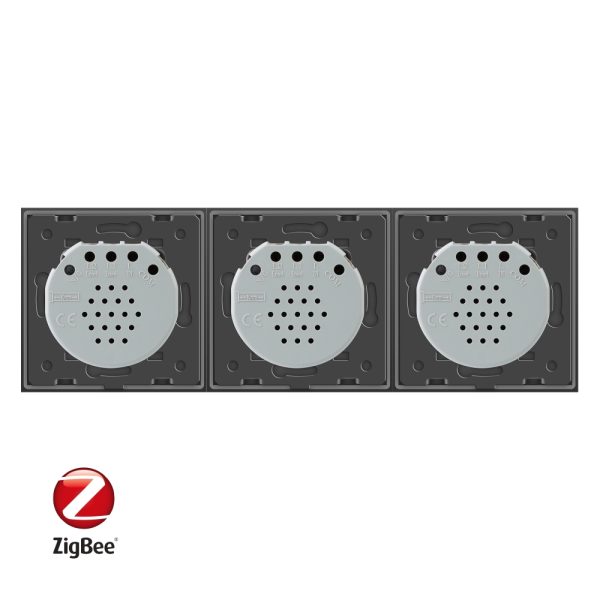 Intrerupator triplu cu touch Livolo din sticla, Protocol ZigBee, Control de pe telefonul mobil