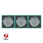 Intrerupator triplu cu touch Livolo din sticla, Protocol ZigBee, Control de pe telefonul mobil