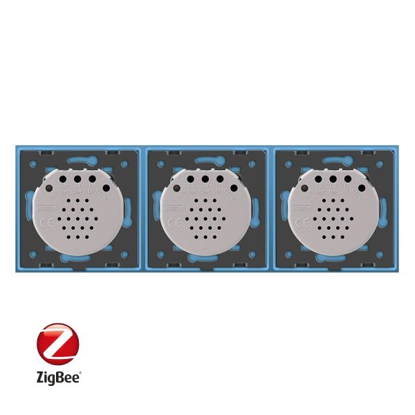 Intrerupator triplu cu touch Livolo din sticla, Protocol ZigBee, Control de pe telefonul mobil