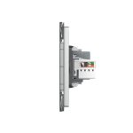 Priza Dubla Livolo cu Rama din Sticla 1 Priza Schuko+TV/internet, Standard Italian – Serie Noua