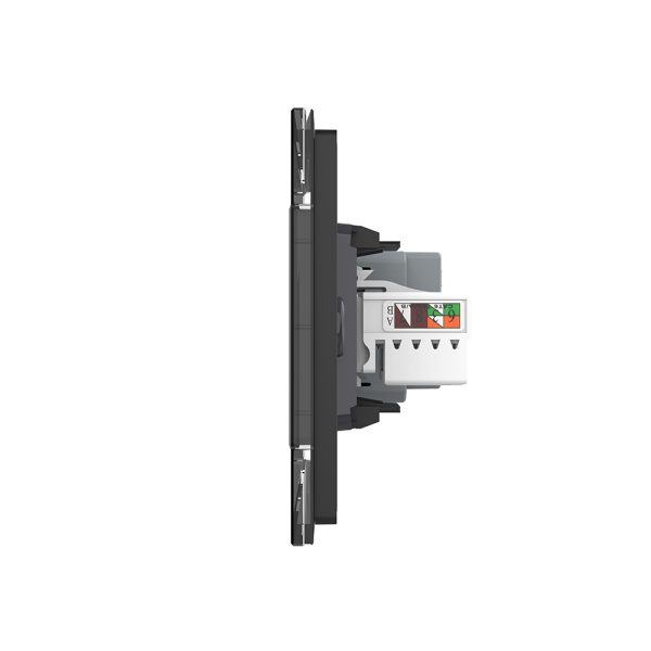 Priza Dubla Livolo cu Rama din Sticla 1 Priza Schuko+TV/internet, Standard Italian – Serie Noua