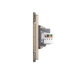 Priza Dubla Livolo cu Rama din Sticla 1 Priza Schuko+TV/internet, Standard Italian – Serie Noua