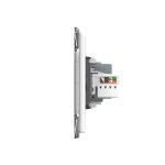 Priza Dubla Livolo cu Rama din Sticla 1 Priza Schuko+TV/internet, Standard Italian – Serie Noua