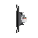 Priza Tripla cu Blank Livolo cu Rama din Sticla 2 Prize Schuko+TV/internet, Standard Italian – Serie Noua