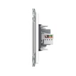 Priza Tripla cu Blank Livolo cu Rama din Sticla 2 Prize Schuko+TV/internet, Standard Italian – Serie Noua