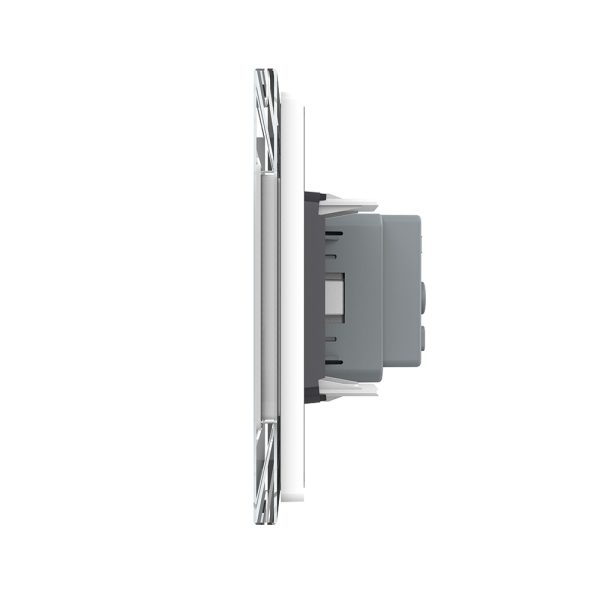 Priza tripla cu blank Livolo cu rama din sticla 6/7 module – standard Italian